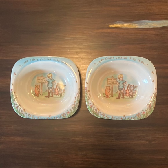 Vintage Selandia Designs Winnie the Pooh Pair of Small Cereal Bowls - Picture 1 of 7